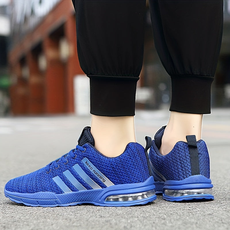 Men's Knit Air Cushioned Lace Up Casual Shoes Lightweight Sneaker