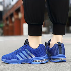 Men's Knit Air Cushioned Lace Up Casual Shoes Lightweight Sneaker