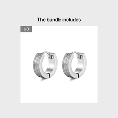 Men's Double Thread Pressing Frosting Earrings