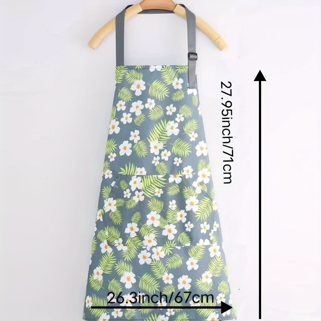 Waterproof Floral Print Apron for Gardening & Cooking