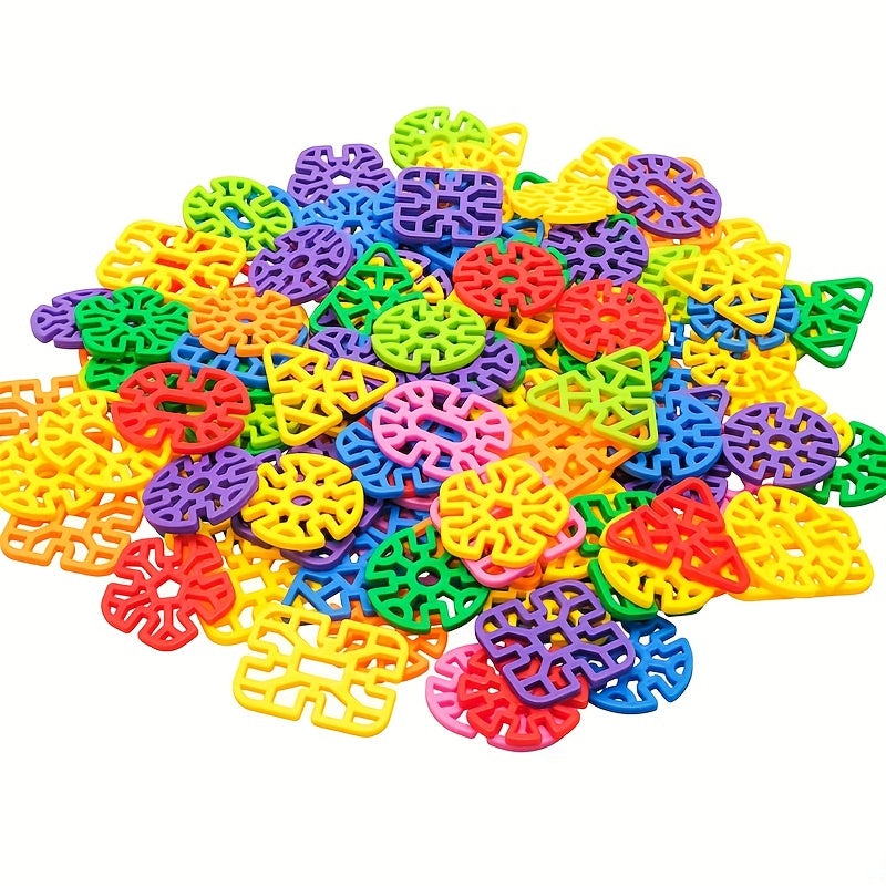 98pcs Snowflakes Building Blocks Puzzle DIY Assembly Educational Toys