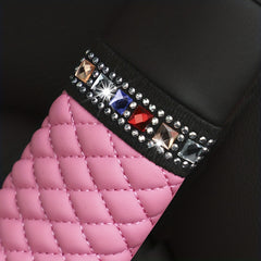 3D Embroidery Diamond Car Seat Belt Cover - Breathable & Comfortable