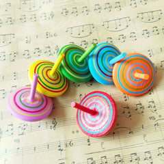 Rainbow Wooden Spinning Top for Stress Relief and Decoration