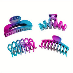 4pcs Y2K Gradient Colorful Claw Clip Large Shark Claw for Women Girls
