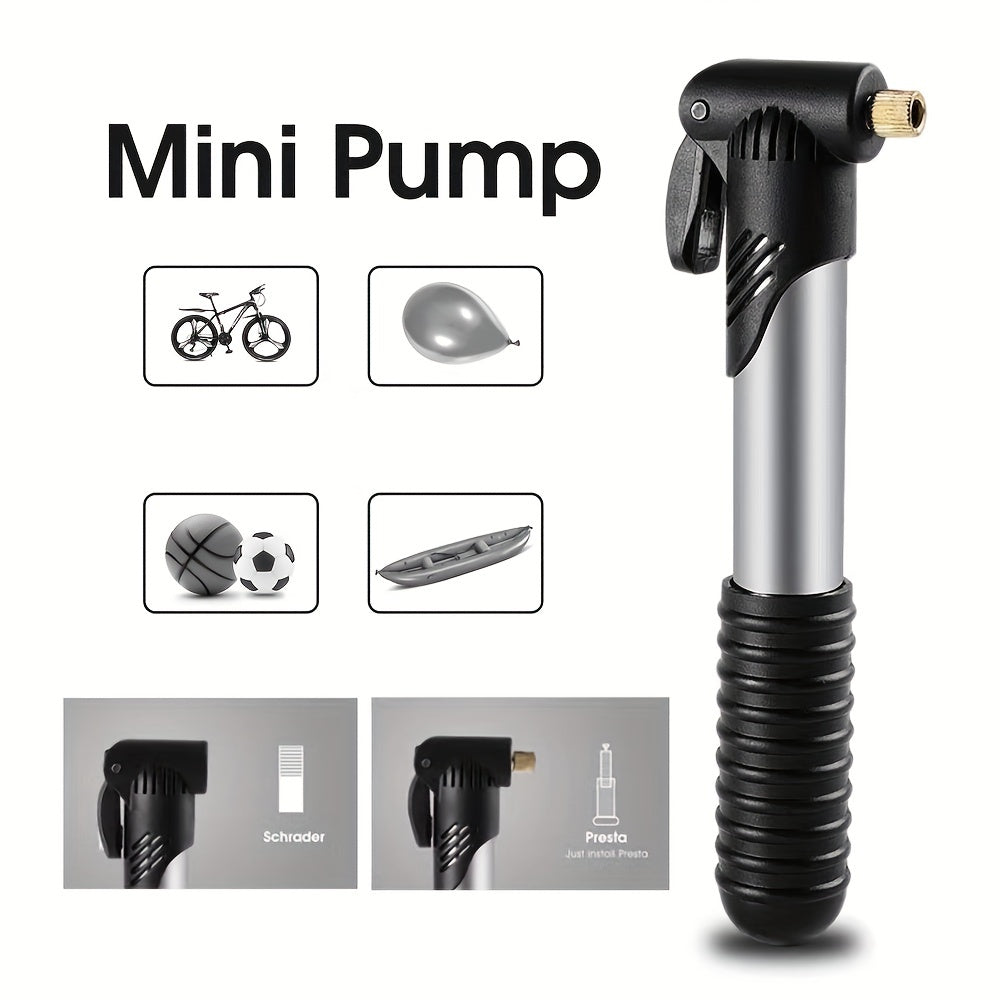 Portable Ball Pump Kit with Needle Nozzle for Bike Basketballs Footballs