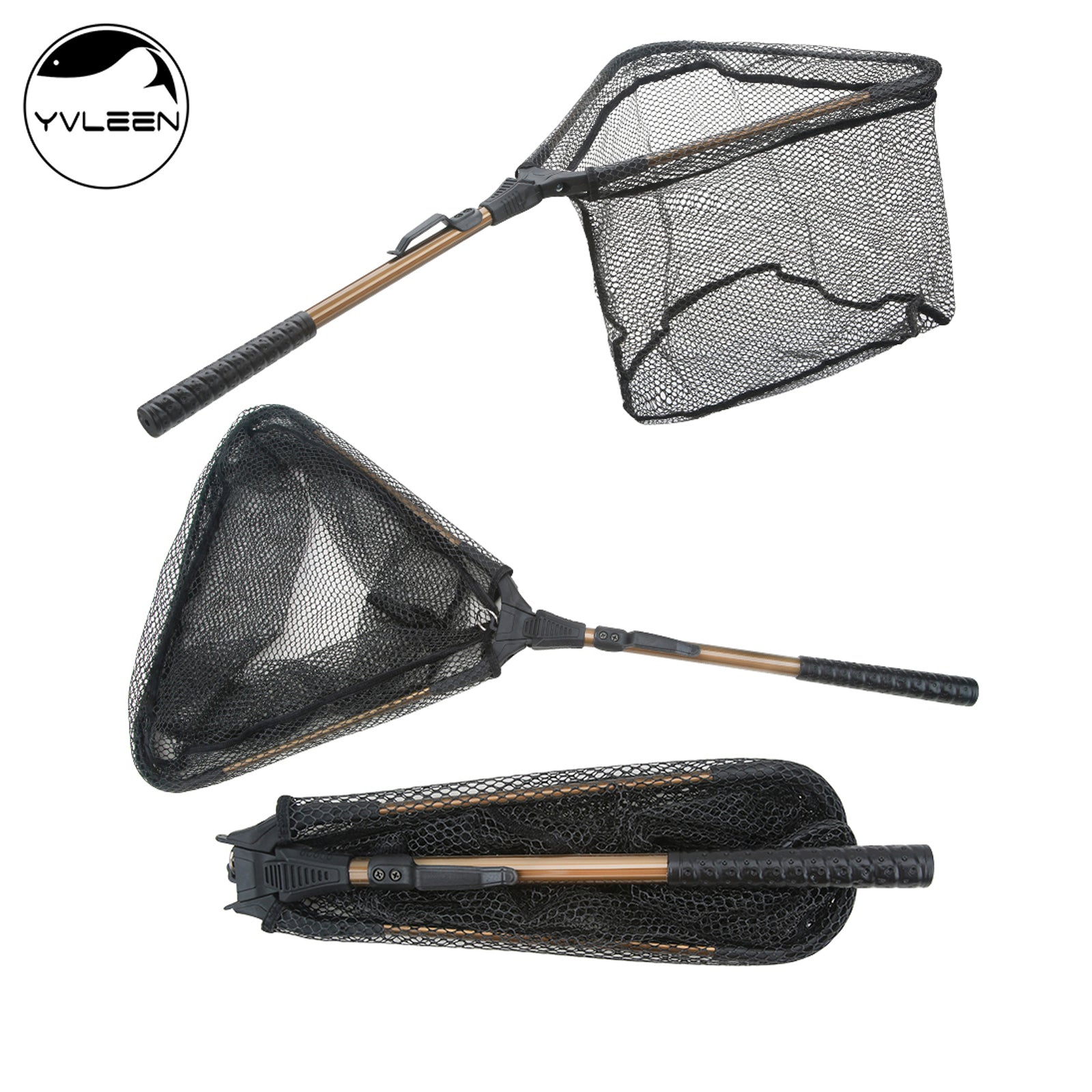 Foldable Fishing Net Telescopic Aluminum Handle 16in Hoop Size