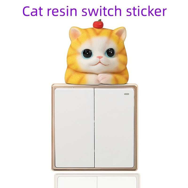 3D Resin Cat Switch Sticker Decorative Wall Sticker Light