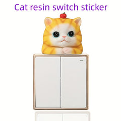 3D Resin Cat Switch Sticker Decorative Wall Sticker Light