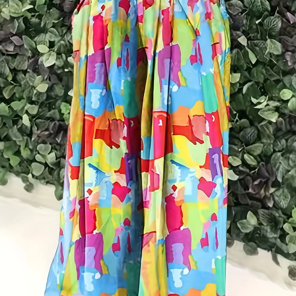 Women's Plus High Rise Wide Leg Pants With Pockets