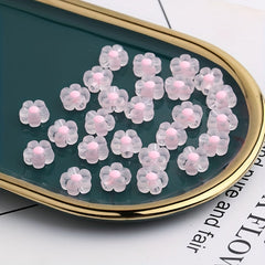 20pcs 12mm Matte Acrylic Flower Beads DIY Jewelry Bracelet