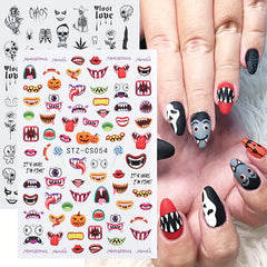 Halloween Nail Art Stickers 3D Self Adhesive Designs