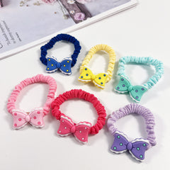 6pcs Candy Scrunchies Bow Hair Tie for Girls