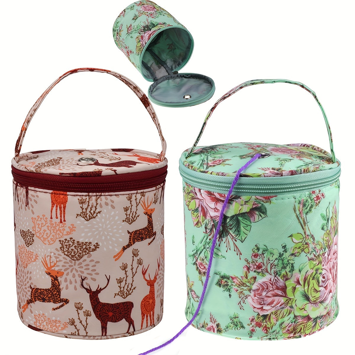 Small Portable Yarn Storage Bag Knitting Crochet Organizer