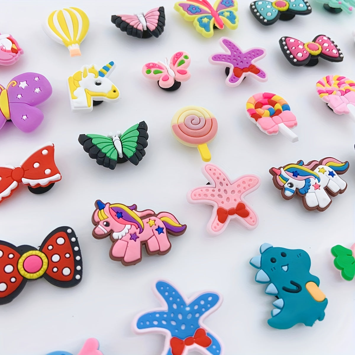 30pcs Cartoon Shoe Charm PVC Soft Rubber Shoe Buckle Clogs DIY Accessories