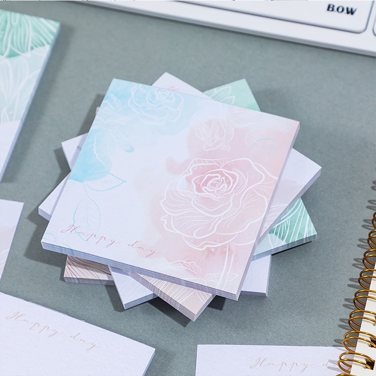 Chinese Style Gradient Flowers Sticky Notes 2.99-inch 50 Sheets Each