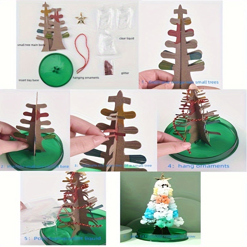Paper Christmas Tree Blooming Crystallization Experiment