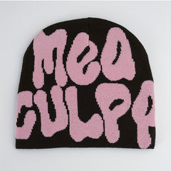 Y2K Knitted Beanie Cap Elastic Foldable Warm Skull Hat