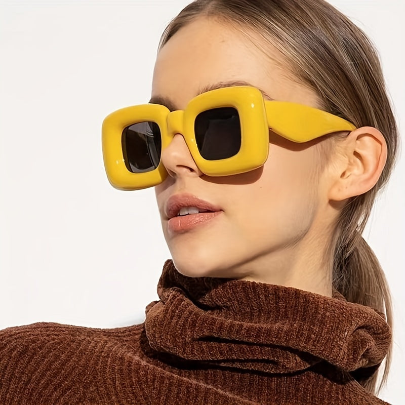 Square Frame Sunglasses Y2K Block Photo Prop Glasses