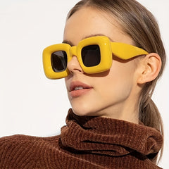 Square Frame Sunglasses Y2K Block Photo Prop Glasses