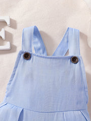 Baby Girls Bib Pants Solid Overall Jumpsuit