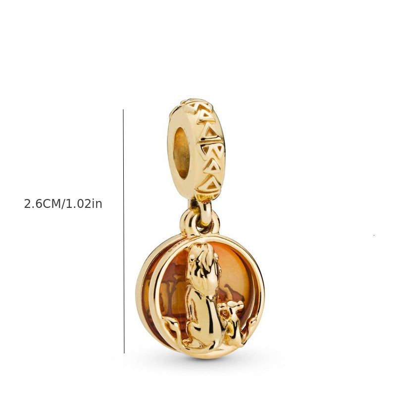 Golden Lion Pendant for DIY Bracelet