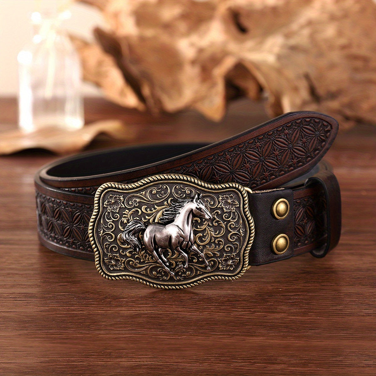 Cowboy Retro Belt Business Horse Buckle Pants Accessories Men