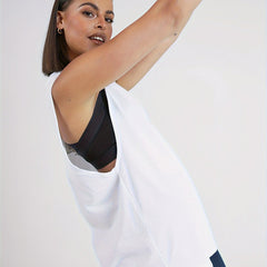 Solid Sleeveless Top Sports Running Tank Top