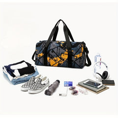Large Capacity Dry/Wet Bag w/ Shoe Compartment for Travel Fitness