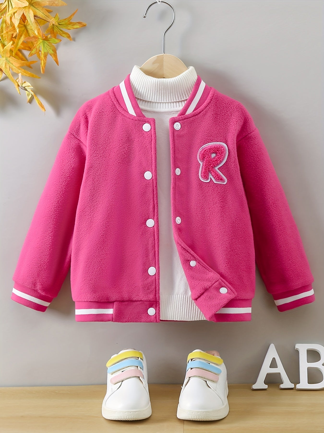 Girls Casual Fleece Varsity Jacket Warm Winter Clothes