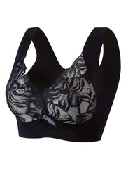 Floral Lace Wireless Bra Stretchy Intimates Lingerie