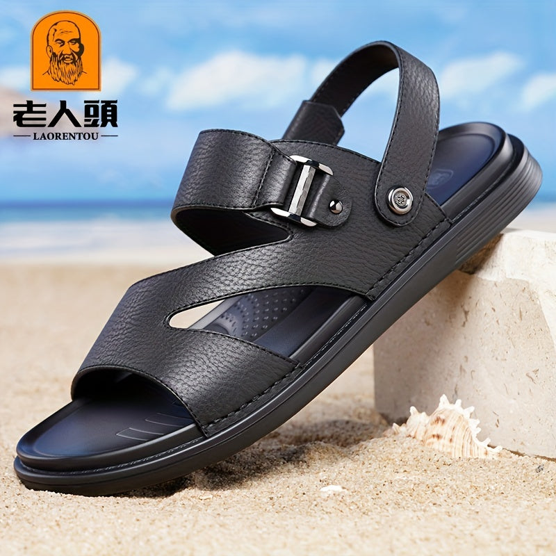 LAORENTOU Men's Beach Sandals Quick Drying Non-Slip Comfy Slides