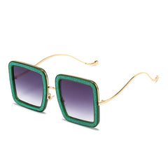 Glitter Diamond Square Frame Sunglasses