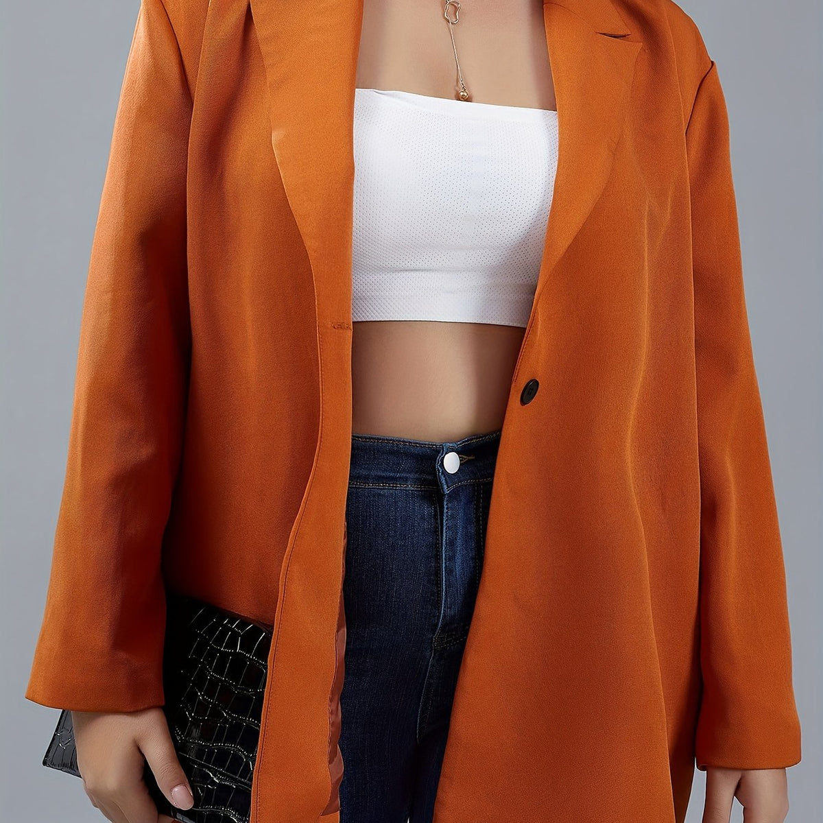  Solid Long Sleeve Workwear Blazer