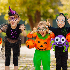 6PCS Halloween Party Decorations Paper Glasses Pumpkin Spider Witch Prop
