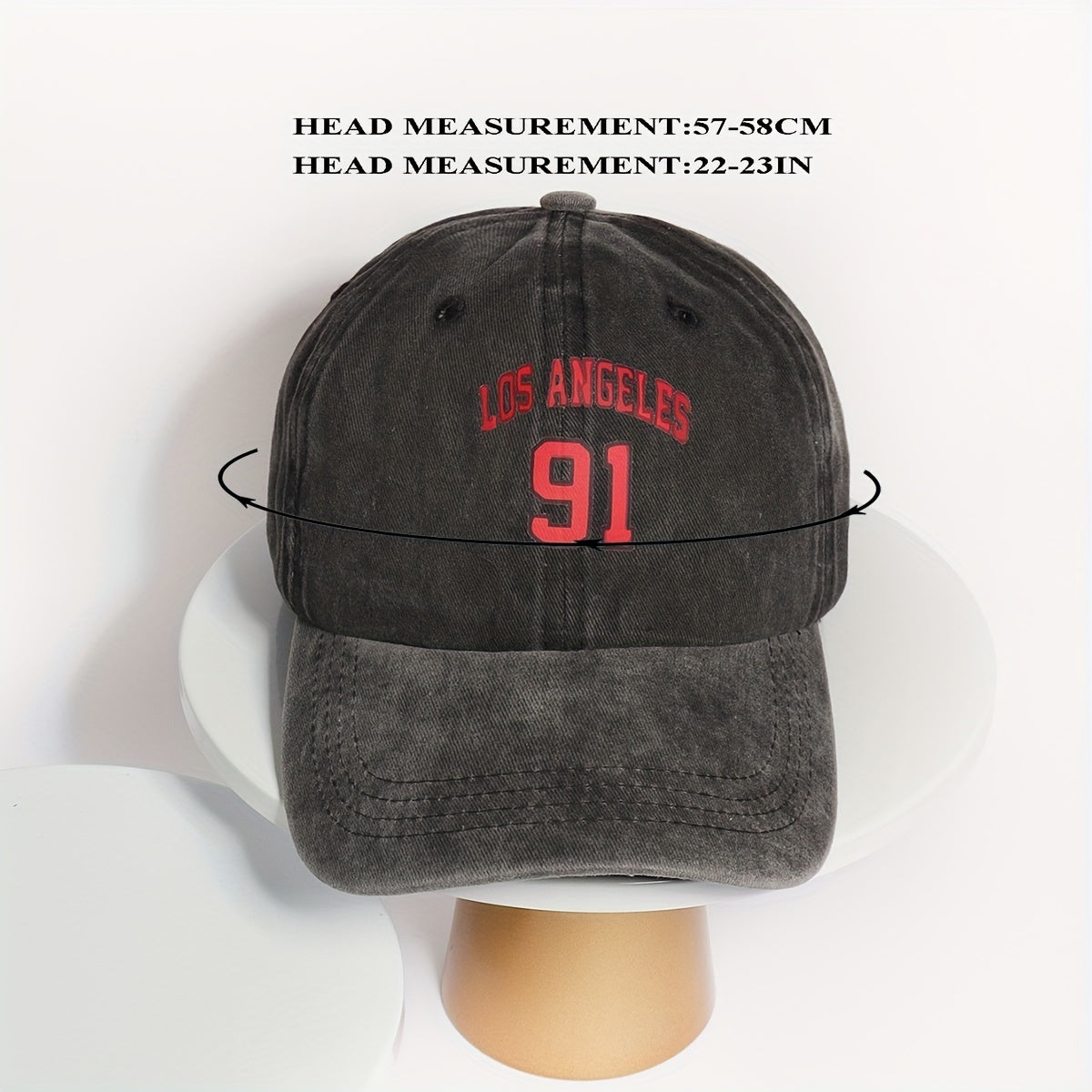 Los Angeles 91 Baseball Cap Washed Distressed Unisex Dad Hat
