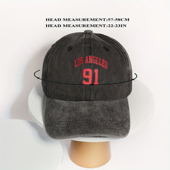 Los Angeles 91 Baseball Cap Washed Distressed Unisex Dad Hat