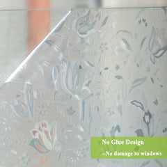 Anti Peep Tulip Glass Window Film Transparent UV Protective Stickers