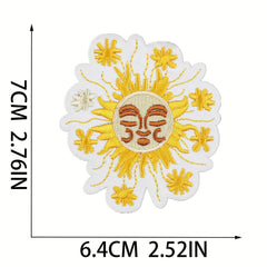 16pc Sun Embroidery Iron On Patches For Men Sew On Embroidered Applique