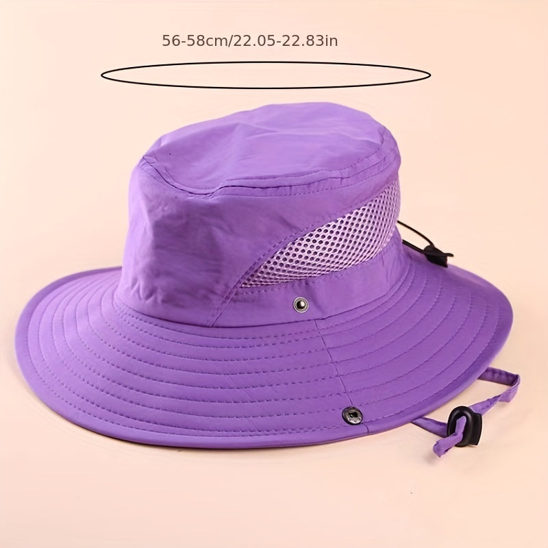 Breathable Sunscreen Bucket Hat Solid UV Protection Outdoor