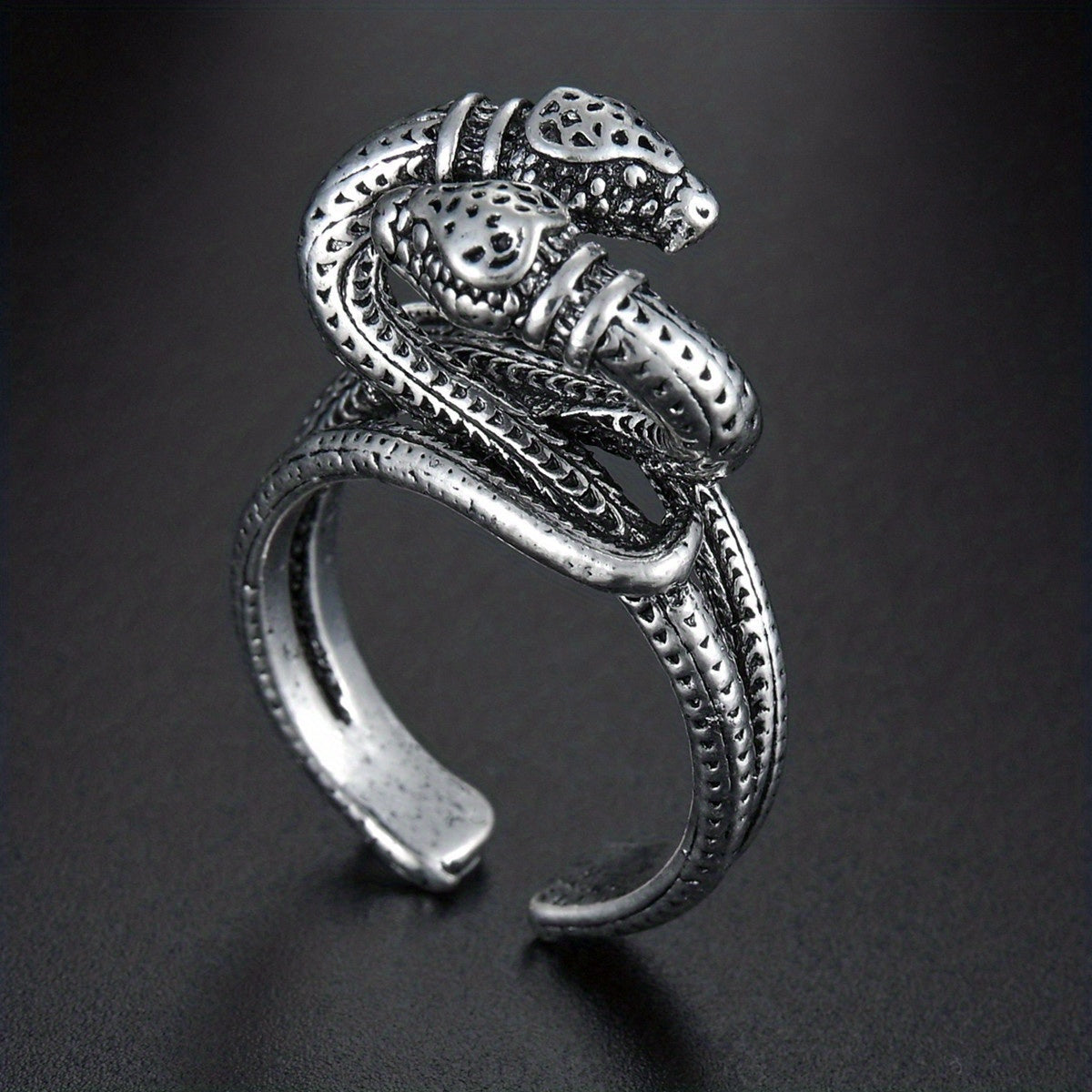 Men's Vintage Flower Snake Hug Ring Punk Metal Boho Party Jewelry