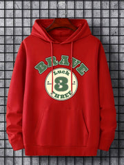 Men's Brave 3 Print Hoodie Sweatshirt Drawstring Hooded