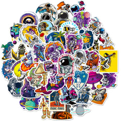 50pcs Space Explorer Vinyl Stickers for Water Bottle
