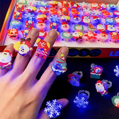 5pcs Christmas Glowing Rings Party Supplies