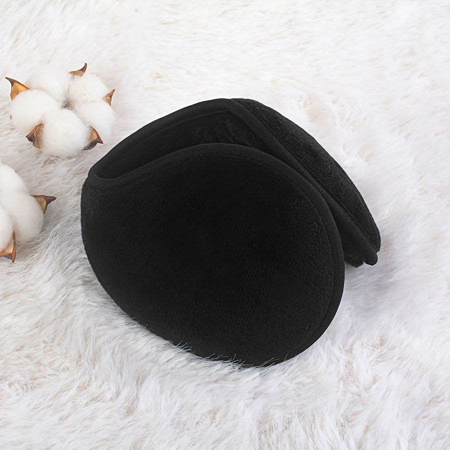 Classic Winter Ear Muffs Thickened Polyester Warm Ear Covers Unisex Hand Wash