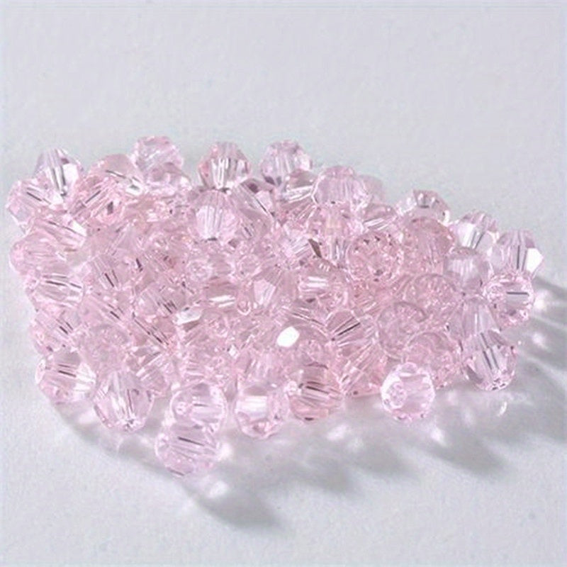 Pink Rhombus Crystal Glass Beads for DIY Jewelry