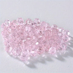 Pink Rhombus Crystal Glass Beads for DIY Jewelry
