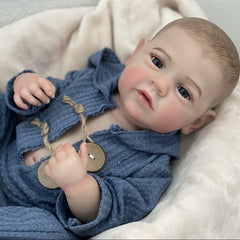 Realistic Baby Boy Reborn Doll with Open Eyes 3D Painted Hair & Full Body Vinyl