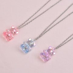 3pcs Acrylic Bear Sweater Chain Necklace