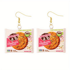 Funny Snack Bag Dangle Earrings Chip Candy Cookie Chocolate Bag Hip Hop Style