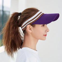 Cotton Knitted Summer Visor Hat Sunscreen Wide Brim Sports Beach Hats